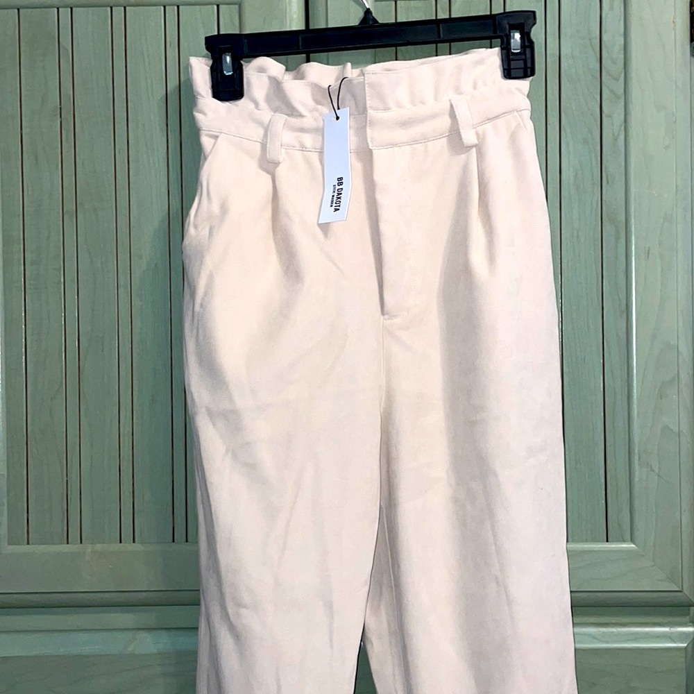 BB Dakota by Steve Madden Kakis Cream High-Waist Paper-bag Pants XS
